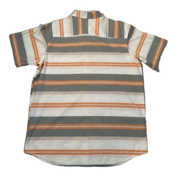 Columbia L Men’s Short Sleeve Button Up White Orange Grey Plaid Fishing Shirt - Picture 6 of 13